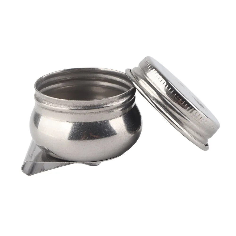 2pcs Portable Stainless Steel Oil Painting Cup Single Dipper Large Mouth Paint Washer Cup Paint Pot Container Outdoor Painting