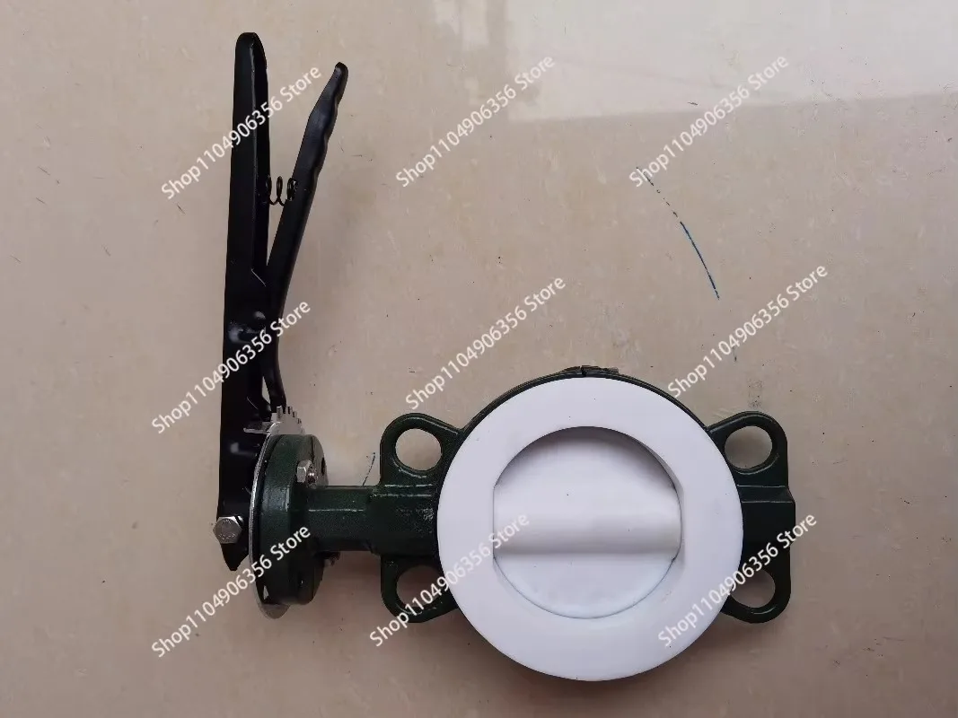 F4 PTFE Lined Wafer Clip-on Butterfly Valve, Pneumatic Type, Acid Alkali Anti-corrosion for Tank Use