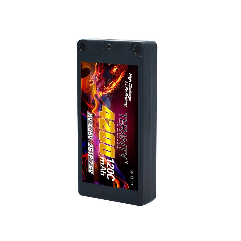 Akumulator Lipo TERANTY 2S 7.6V 4200mAh 120C/240C do zdalnie sterowanego modelu samochodu wyścigowego, czołgu, typu Big Foot, do driftu, z twardą obudową.