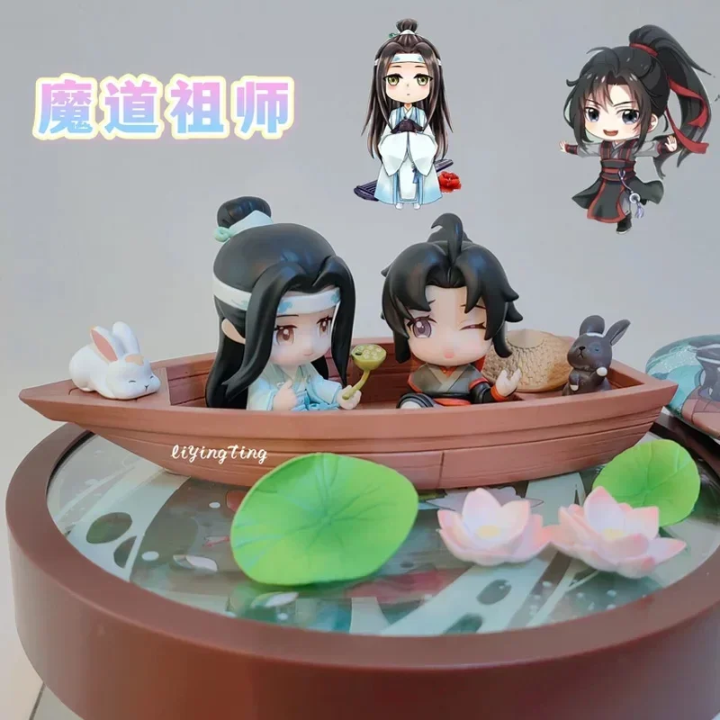 

New Mo Dao Zu Shi Wei Wuxian Lan Wangji Anime Action Figurine Q-Version Decor Pendant Night Light Base Collectible Toy Gift