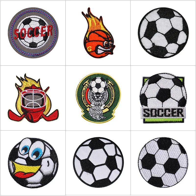 Soccer Patch Iron on Patches for Clothes Basketball Series Embroidered Cloth Patch DIY Patch