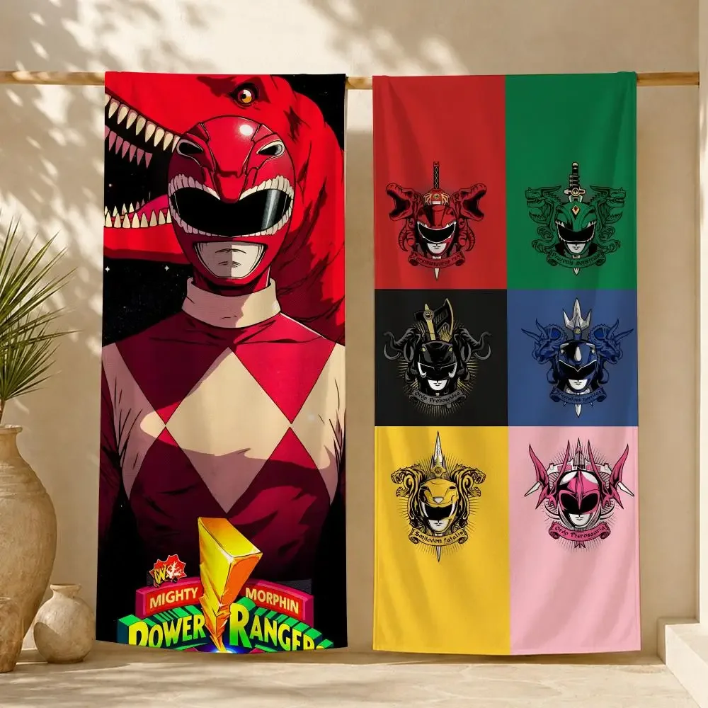 Serviette Mighty Morphin Power Rangers en fibres ultra-fines, absorbante et à séchage rapide, serviette de plage pour les vacances et la natation