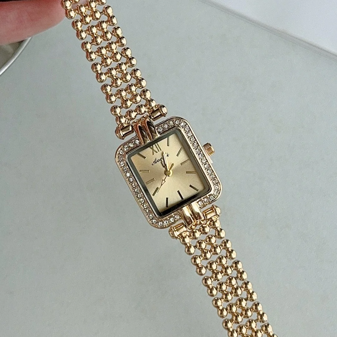 Квадратные золотые женские часы, женские кварцевые часы, женские наручные часы, повседневные женские часы, женские часы, часы Relogio Feminino