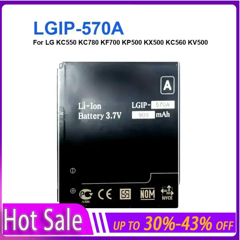 

LGIP-570A 900 мАч Сменный аккумулятор для мобильного телефона LG KC550 KC780 KF700 KP500 KX500 KC560 KV500 Батарея для смартфонов + бесплатные инструменты