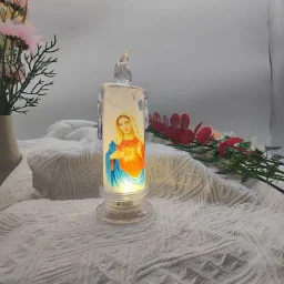 Jesus Virgin Christ Candle Lamp Romantic Tea Light Electronic Flameless LED Deco