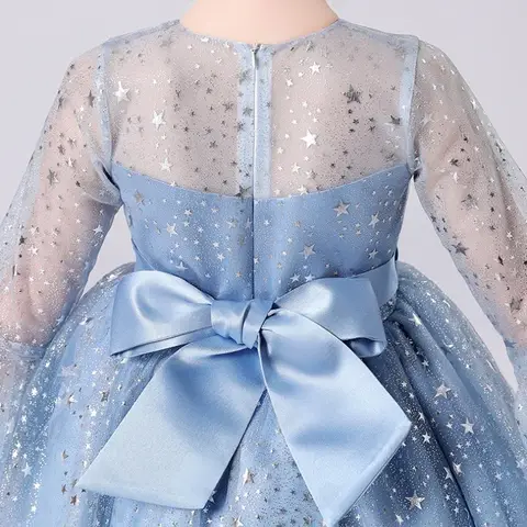 Babyflickor Fest Jul Gala Bröllop Födelsedag Prinsessklänningar Barnklänning 5 8 Till 10 11 År Barn Blå Eleganta Dräkter 8 best sales födelsedagsklänning för 11 år - №3