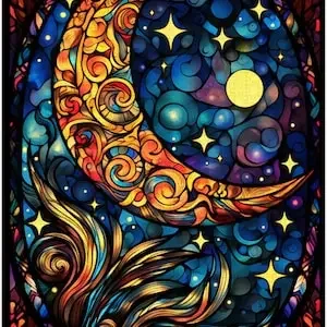 300-1000Pcs Stained Glass Moon Jigsaw wooden Puzzle Vibrant Colors Detailed Design Perfect Gift for Beginners Puzzle Collectors