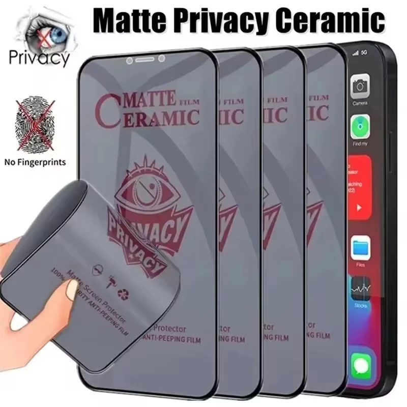 

4Pcs Matte Privacy Screen Protector for iPhone 16 Pro Anti-spy Film for iPhone 16 Pro Max 16 Plus iphone16 16 Phone Ceramic Film