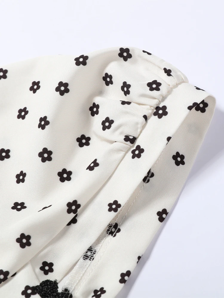 Langärmlige, kurz geschnittene Oberteile mit Polka Dots, lange Röcke, Anzüge für Damen, sexy, geteilte Spitzenoberteile, A-Linien-Röcke, Sets, schicke Damen-Partykleidung, neu – Detail 7