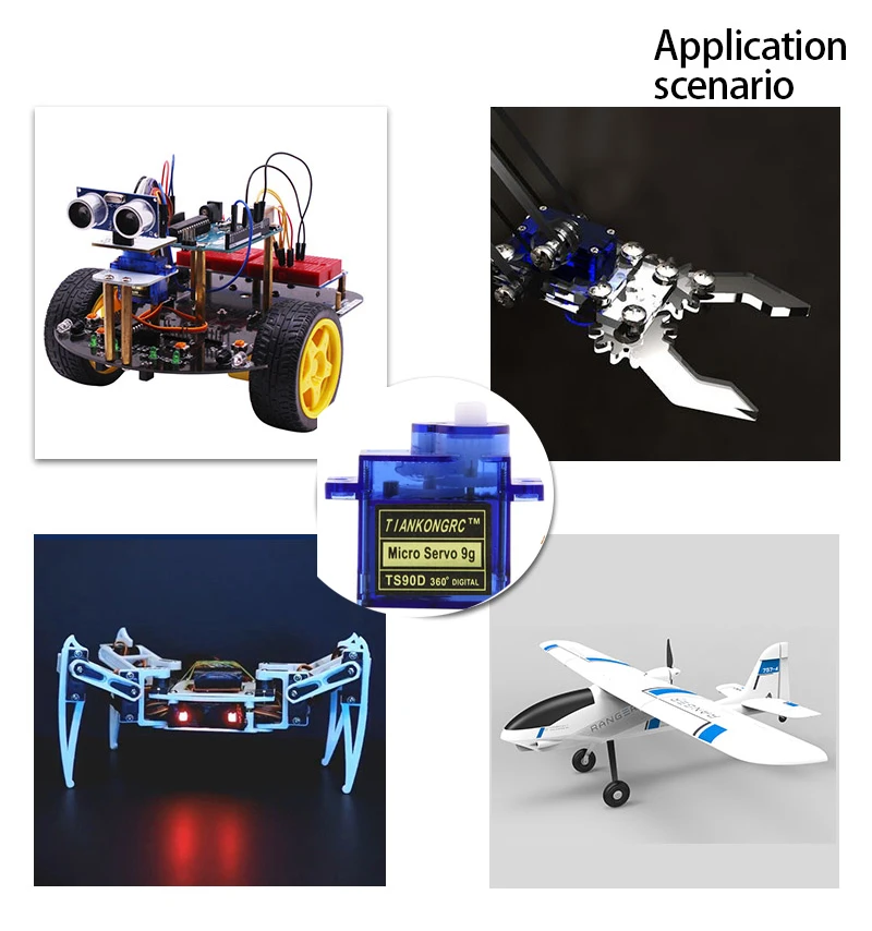 TS90D-Micro Servo Numérique 9g, Rotation Résistante à 180/270/360, pour Robot Micro:bit, Voitures RC, Hélicoptère, Avion, Jouets