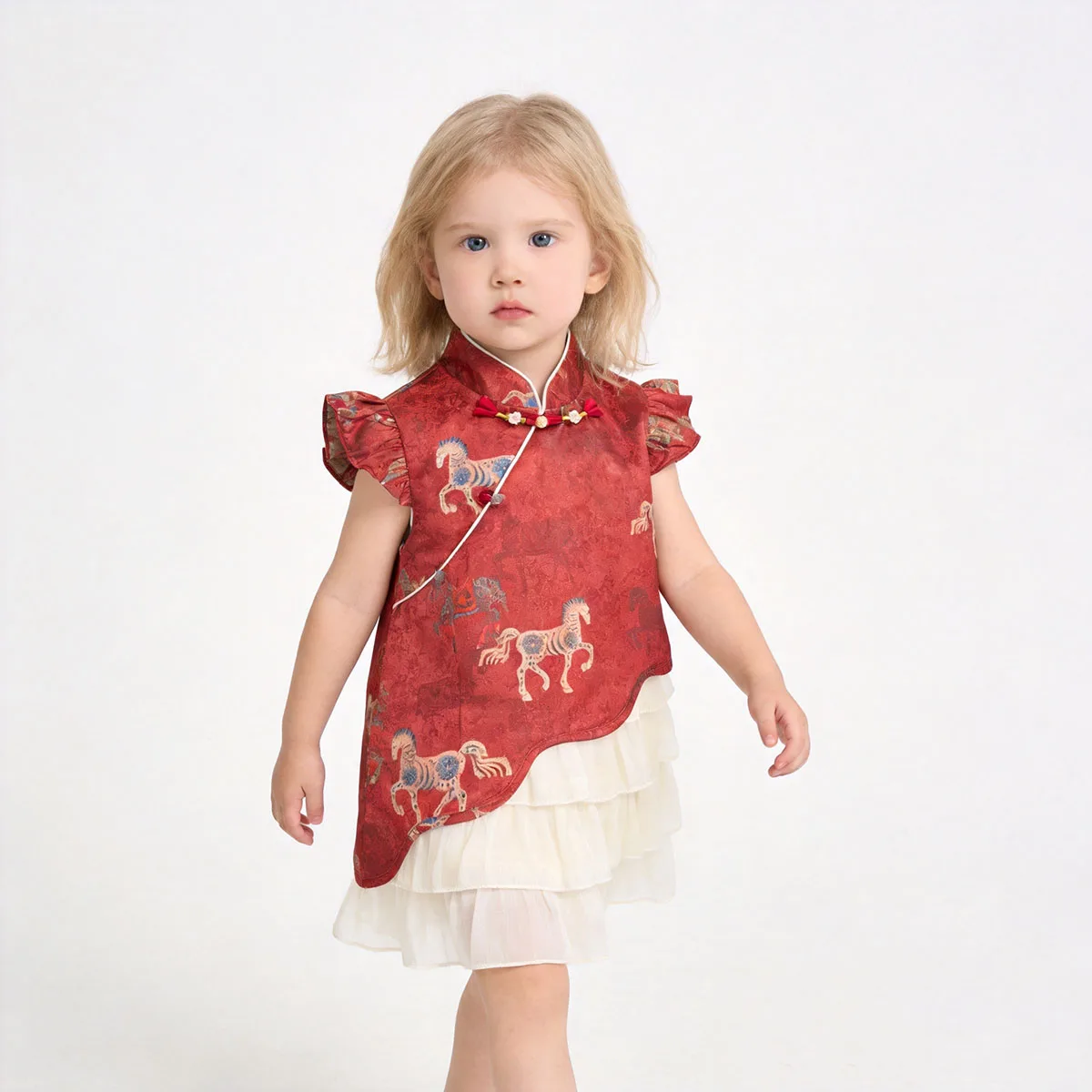 Girl's Summer Chinese Style Dress Super Cute And Stylish Princess Casual Dress