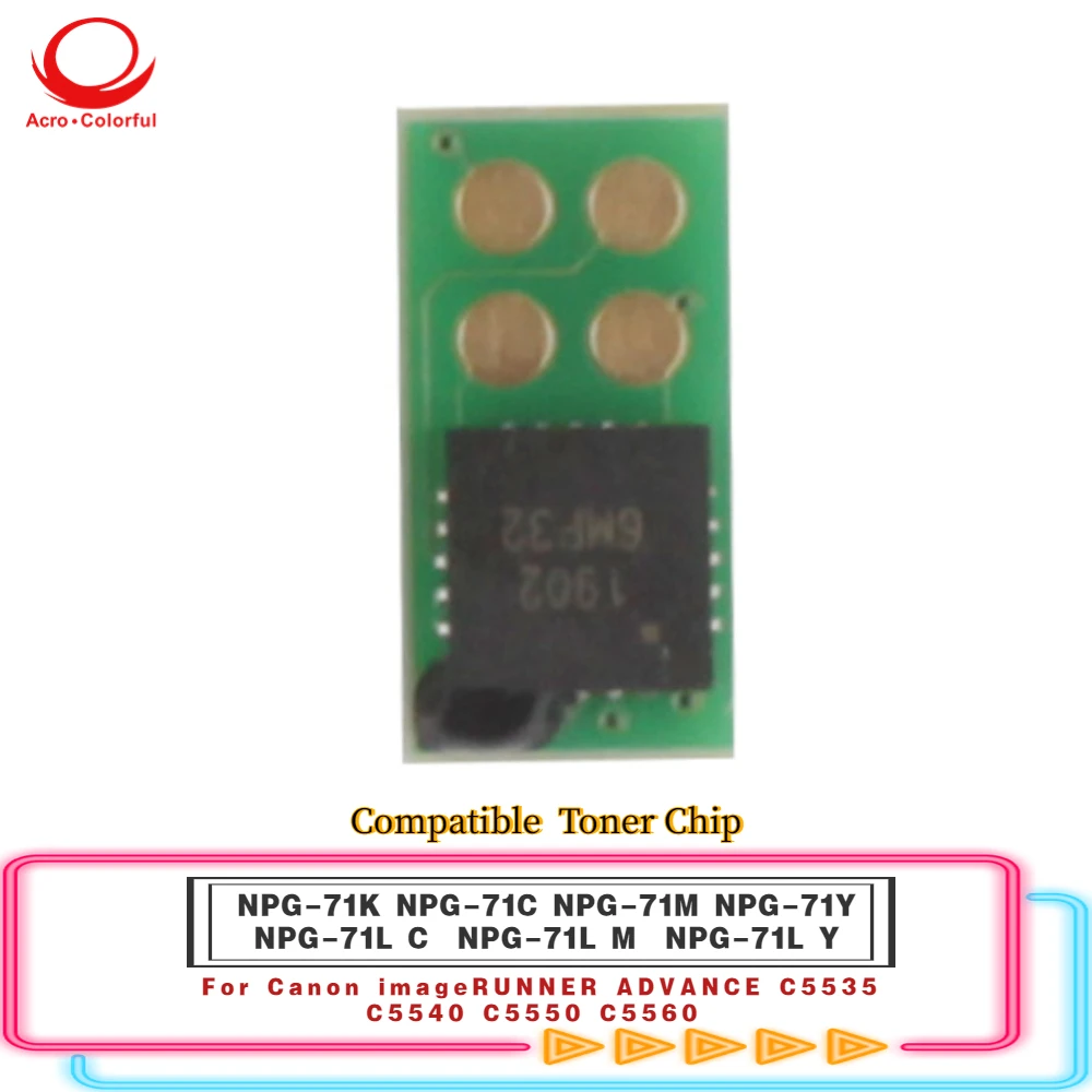 NPG-71 KCMY Compatible Toner Cartridge Chip Apply to Canon imageRUNNER ADVANCE C5535 C5540 C5550 C5560 laser Printer