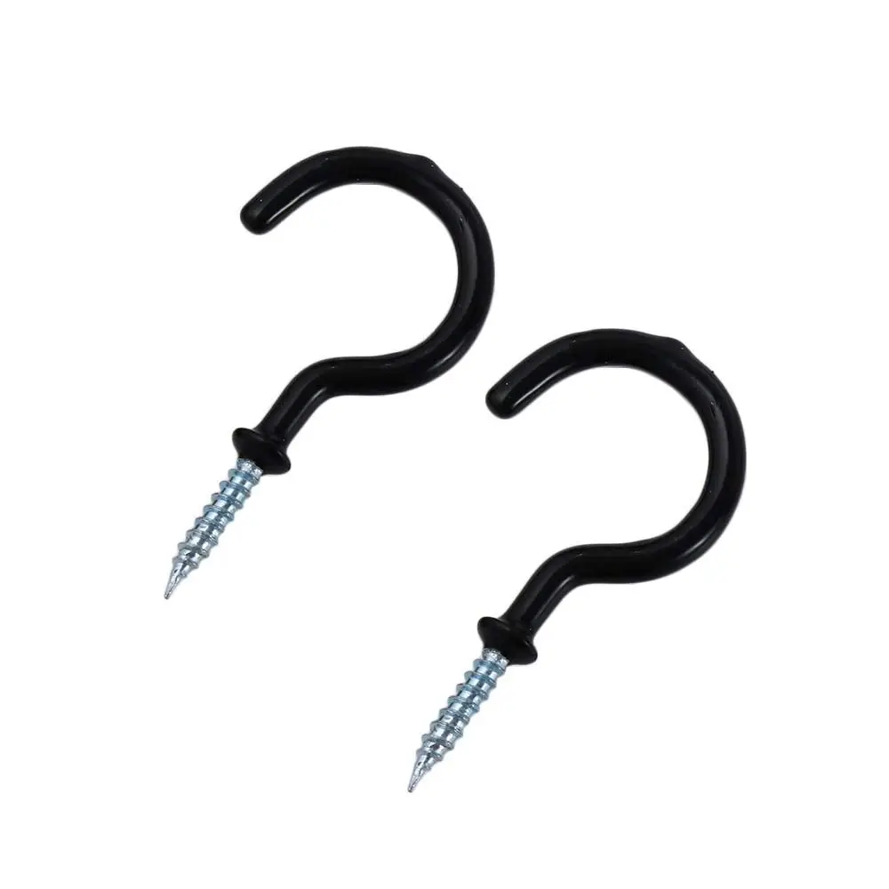 10pcs White Shouldered Home Storage Screw-In Wall Mounted Ceiling Hooks Mug Hanger Cup Hooks
