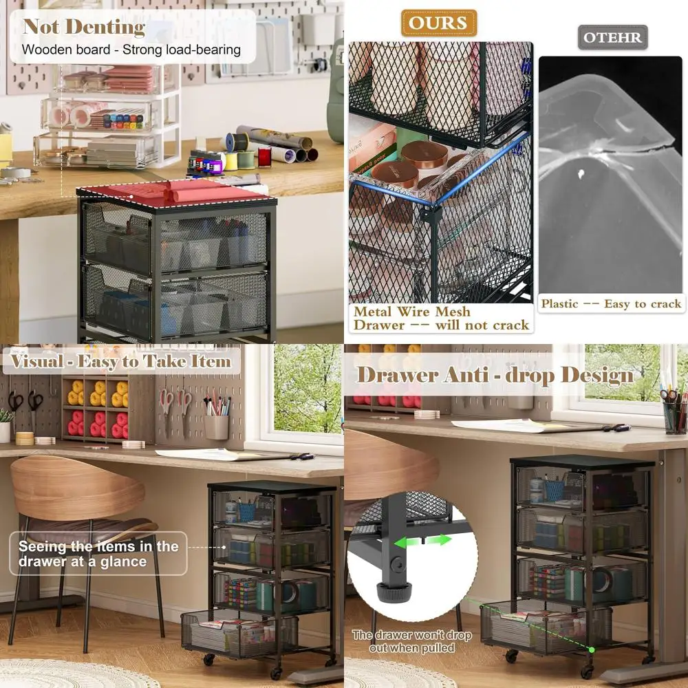 

Многофункциональная тележка для хранения с деревянной столешницей, металлическим каркасом и колесами для дома, офиса и учебных заведений