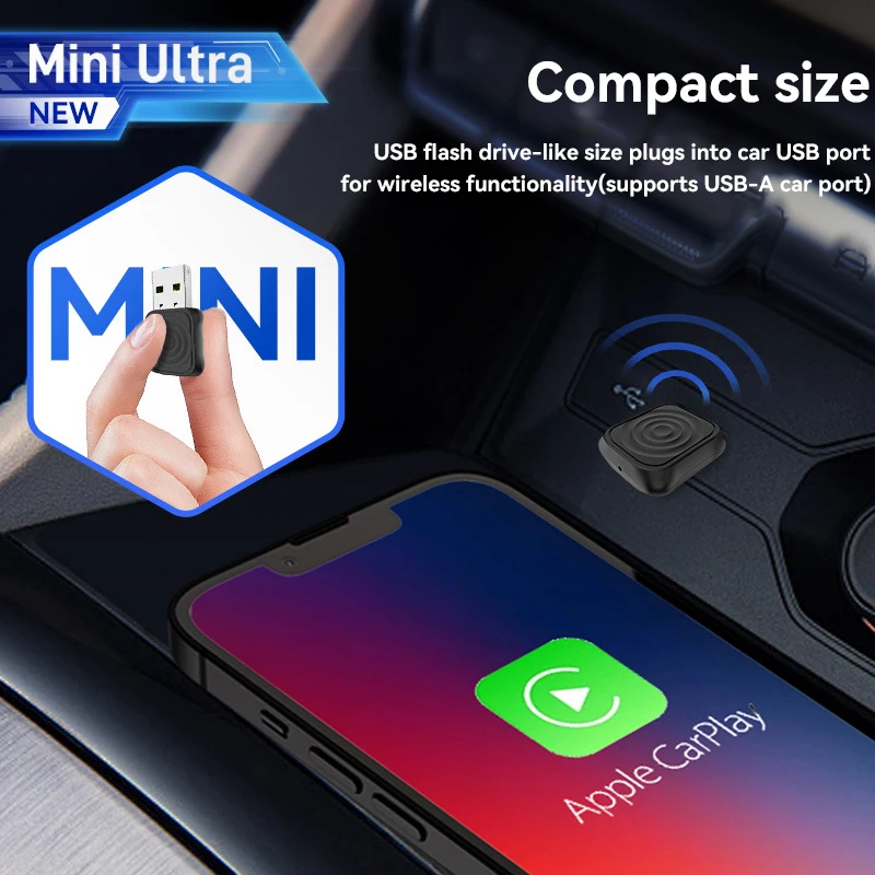 محول Xiaomi 5.0 Mini Ultra اللاسلكي CarPlay Android Auto لتوصيل السيارة والتشغيل واتصال تلقائي WiFi Bluetooth 2025
