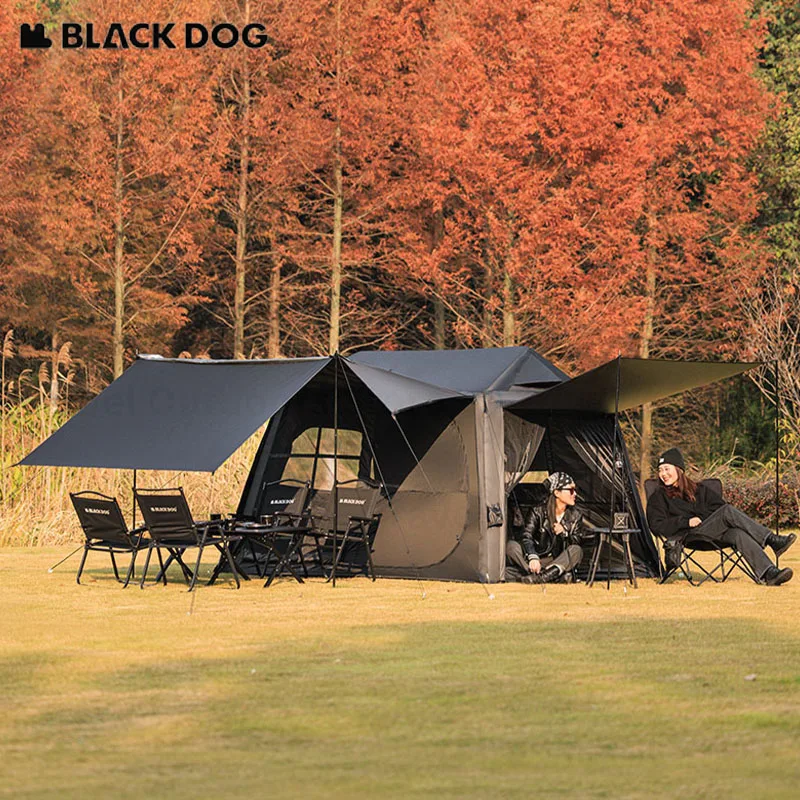 BLACKDOG Inflatable Tent Portable Folding Outdoor Camping Overnight Roof Automatic Tent Sun and Rainproof With Extended Canopy