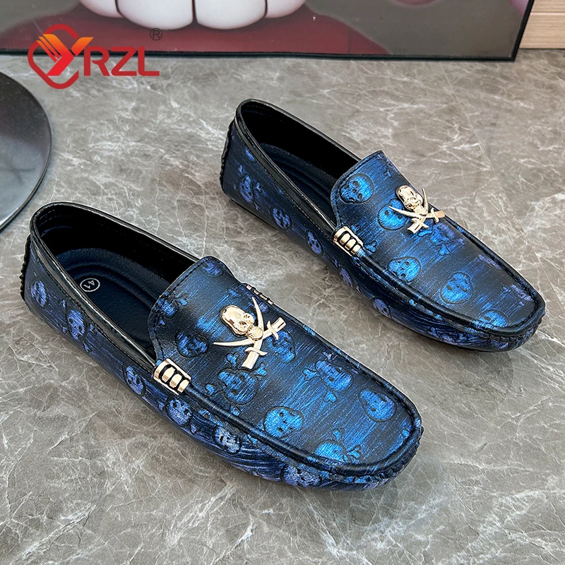 

YRZL Men Shoes Casual Luxury Driving Mens Loafers Moccasins Italian Breathable Slip on Male Boat Shoes Plus Size Man Loafers