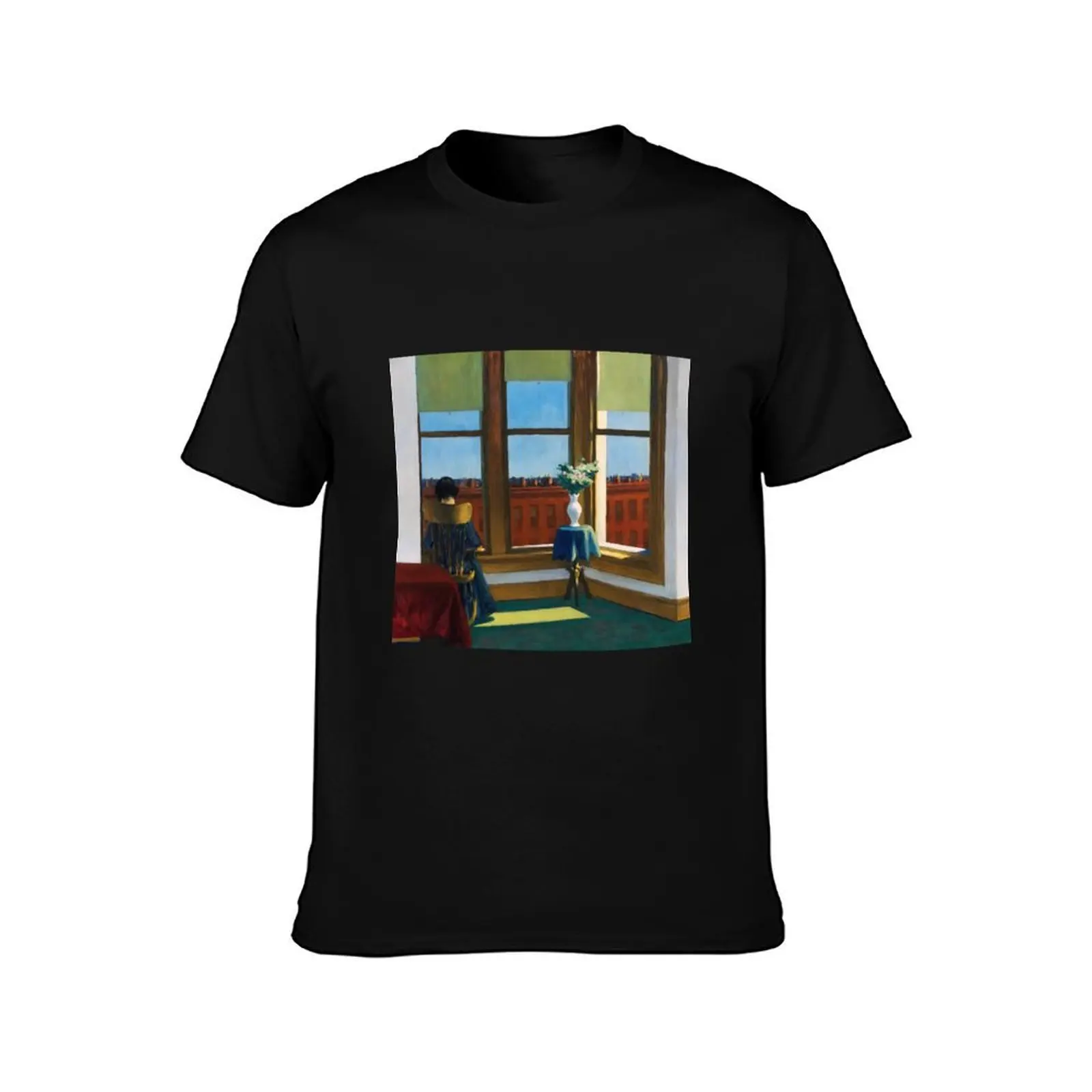 Edward Hopper T-Shirt, Summer Casual Cotton Tee, Oversized Streetwear Tops, Vintage Graphic Print, Loose Fit Short Sleeve