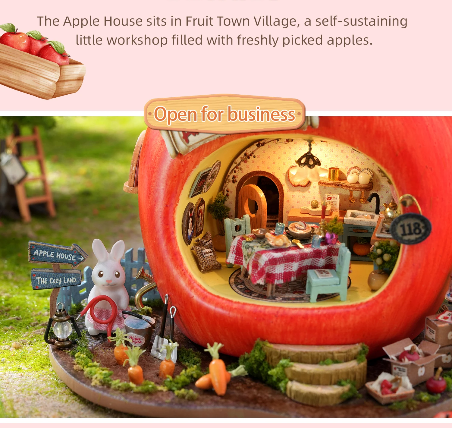 DIY Miniature Dollhouse Kit with LED Light Handmade 3D Puzzle Mini House Toys Home Decor Wooden Crafts For Xmas Birthday Gifts
