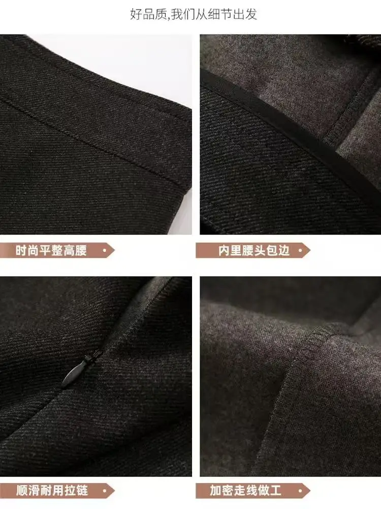 Japońska, swobodna, wszechstronna plisowana spódnica damska jesienno-zimowa wysokiej jakości wisząca spódnica z parasolem w kształcie litery A duża długa sukienka typu swing