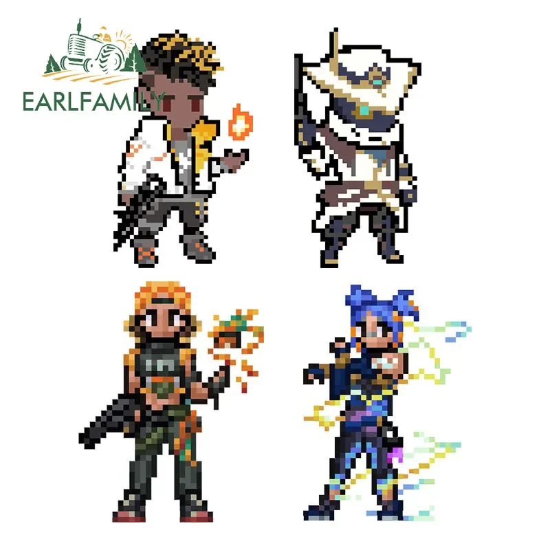 

EARLFAMILY 13 см для Valorant Pixel Astra Cypher Phoenix Raze, автомобильные наклейки, водонепроницаемые наклейки с героями мультфильмов, устойчивые к царапинам лобовое стекло