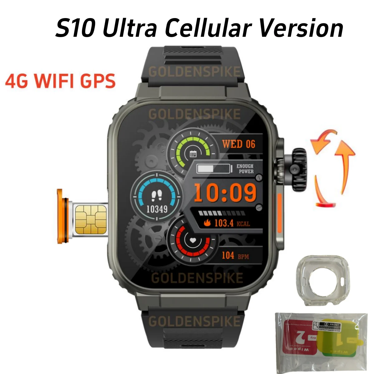 

S10 Ultra Smartwatch 4G Android 9.0 800 Вт Камера 2,2 дюйма 448*528 Amoled GPS WIFI Google Play Store Смарт-часы с пульсометром Ultra