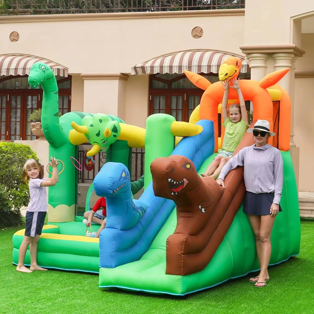 

Dinosaur Theme Kids Inflatable Jumping Castle Bouncy Castle Oxford Bounce House With Slide Inflatable Bounce House for Kids