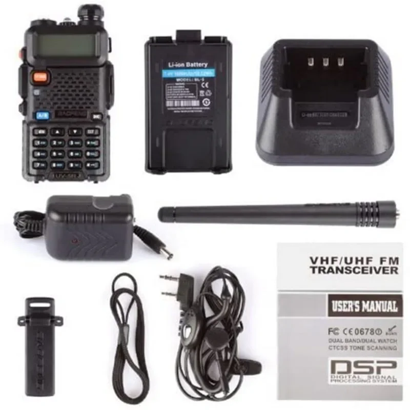 Original Baofeng UV-5R Dual Band Walkie Talkie 136-174Mhz & 400-520Mhz Portable Two Way Radio 10KM