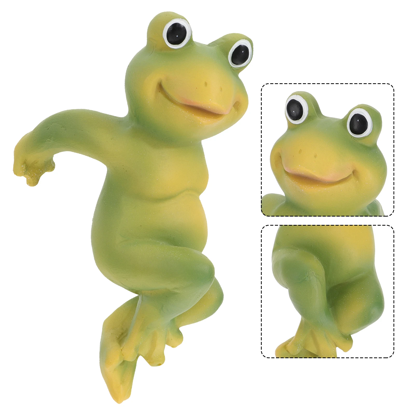 

Resin Frog Sculpture Mini Figurine Green Garden Craft Adornment Unique Shape Durable Holiday Gift Decor Statue