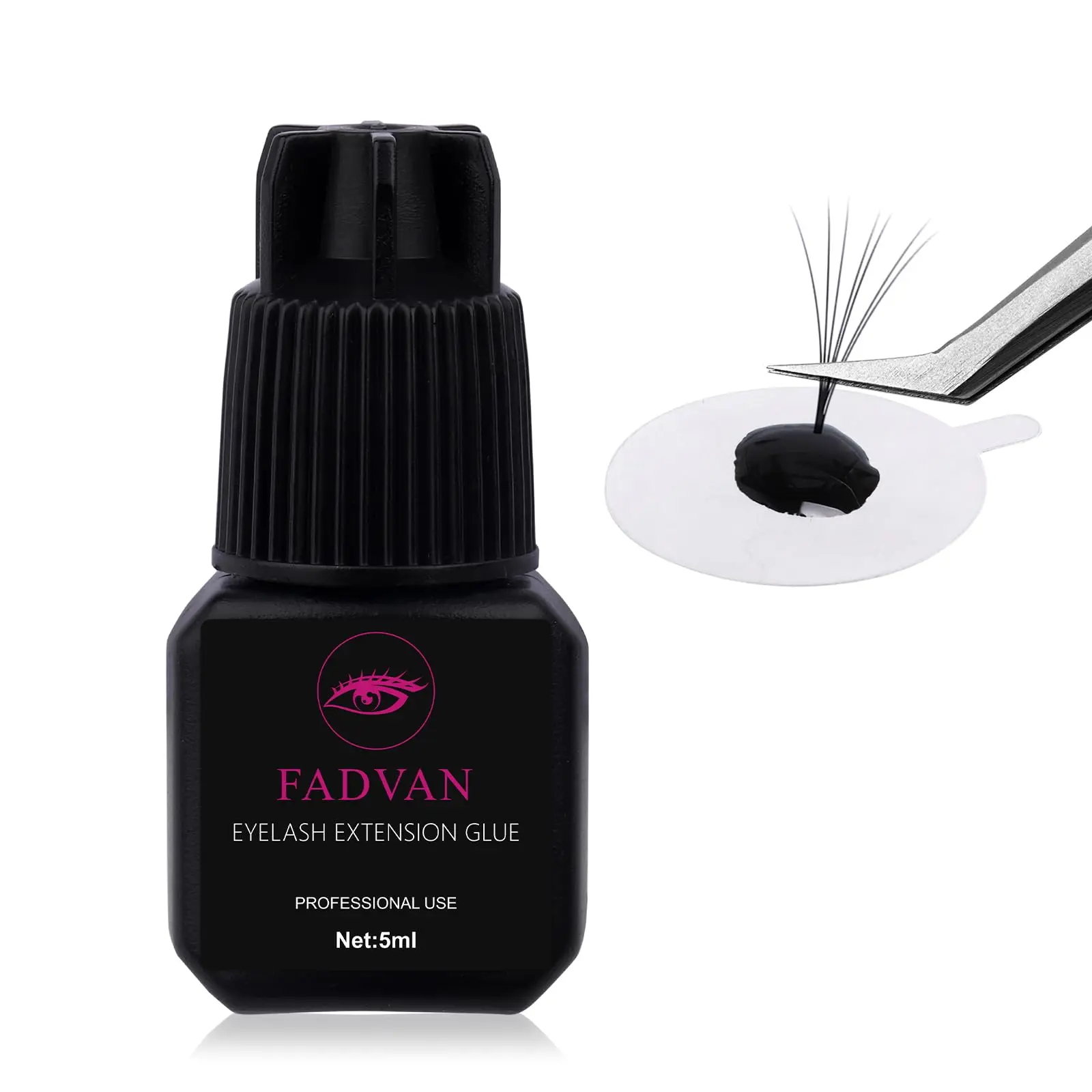 FADVAN Eyelash Extension Glue 0.5s-1s Fast Drying Hold 7-8 Weeks 5ml Waterproof for Classic Volume Premade Lash
