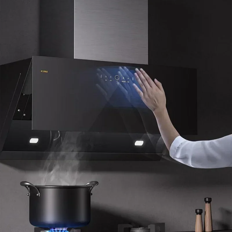 Maximum Static Pressure 23m³/min Exhaust Hood Side Suction Range Hoods 220V Hand Waving Intelligent Control Rang Hoods 460Pa