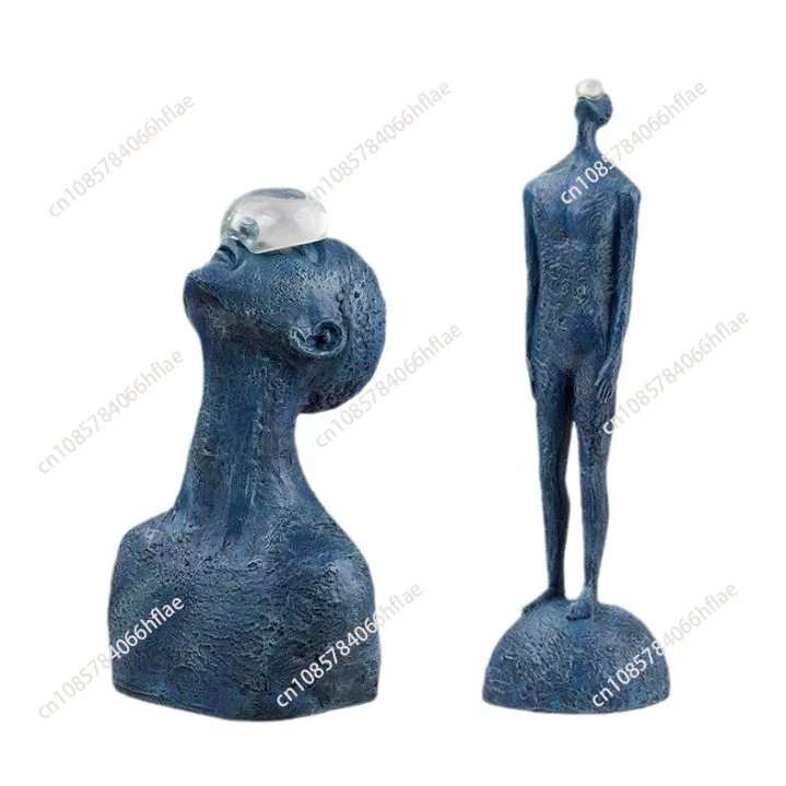 

Bust Sculpture Figure modern decoration soft decoration Creative Blue raindrop abstract art sculpture decoration AA