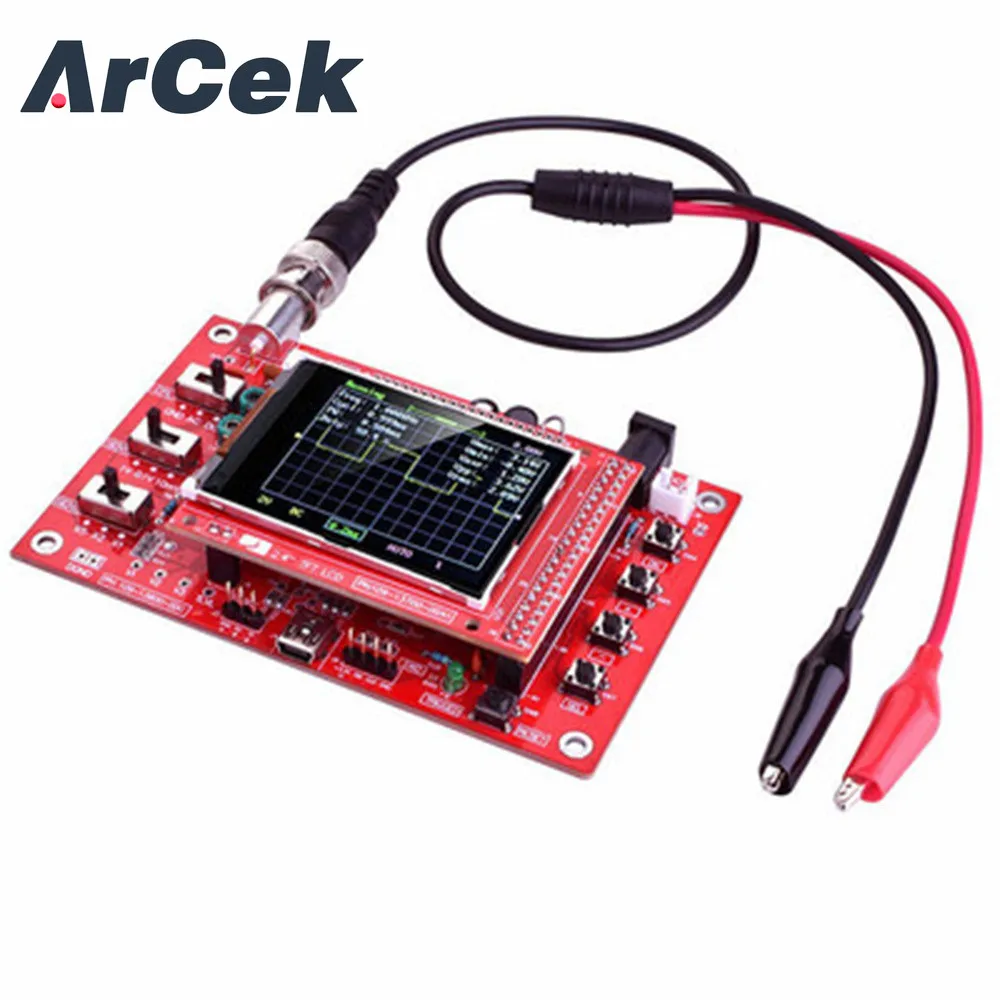 

Fully Assembled Digital Oscilloscope 2.4" TFT LCD Display with Alligator Probe Test Clip Transparent Acrylic Case