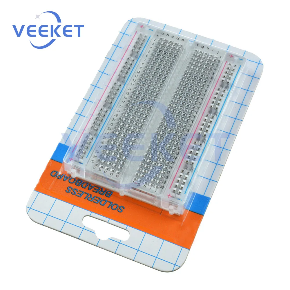 400 Point Solderless Breadboard with Self-Adhesive Tape High Strength ABS Plastic for DIY Electrical Projects