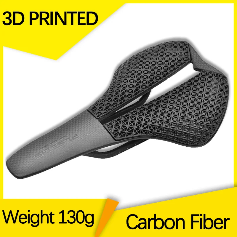 3d Printed Bike Saddle Shock Absorber 145mm Soft Bicycle Seat MTB Carbon Fiber Ultra Comfortable Bicycle Saddle Ultralight 130g