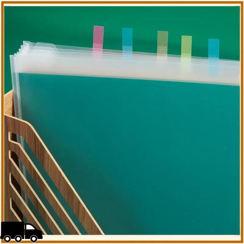 A35M-24PCS Scrapbook Paper Storage Organizer Set Kit 12X13 Inch Clear Scrapbook Paper Organizer Kit With 100PCS Sticky Index Tab