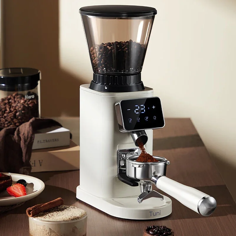 220V Electric Bean Grinder Espresso Hand Brewed Coffee Professional Home Coffee Bean Grinder Conical Burr Coffee Grinder