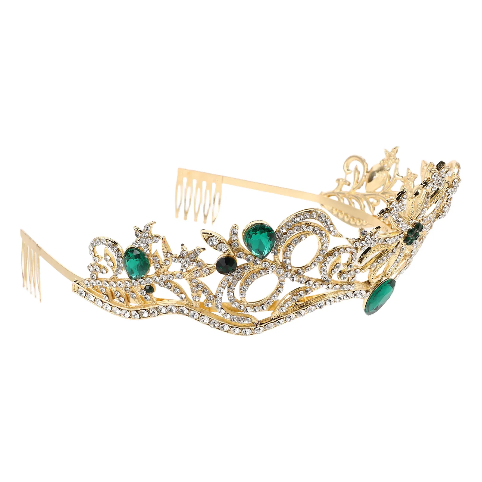 

Свадебная корона-тиара со стразами, свадебный ободок, головной убор принцессы, гламурные свадебные аксессуары, блестящий головной убор для вечеринки