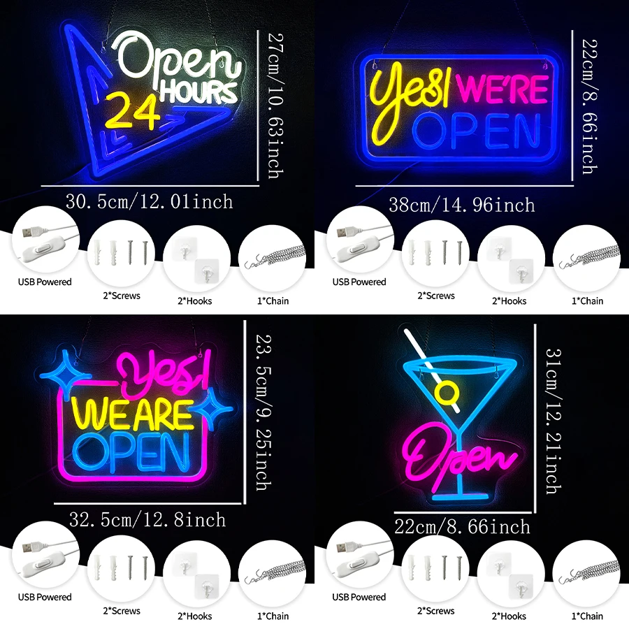 Open 24 Hour Neon Sign For Wal - Decor Lighting Opening Hours ulasan dan harga