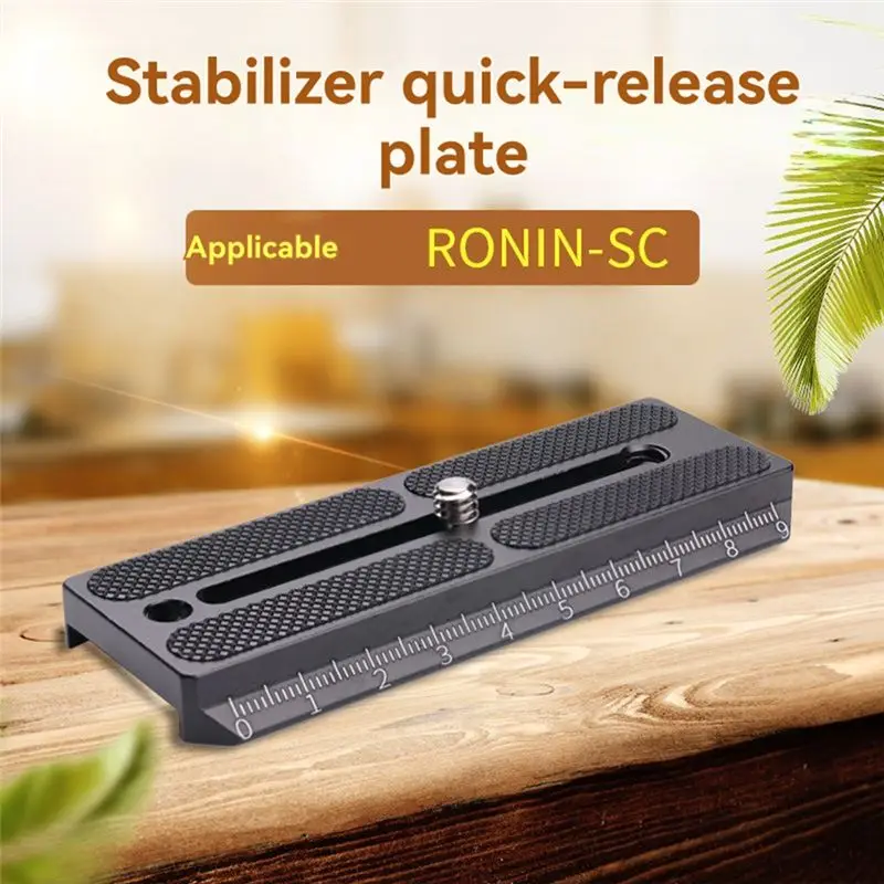 B92B Quick Release Plate for DJI Ronin-SC Series, 39mm Width 1/4 Inch Screw, Aluminum Alloy Video Fluid Head Mount Black