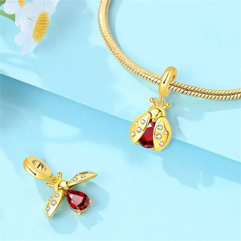 925 Sterling Silver Pretty Flower Seven Star Ladybug Charms Beads For Women Fit Original Bracelet DIY Jewelry Gifts