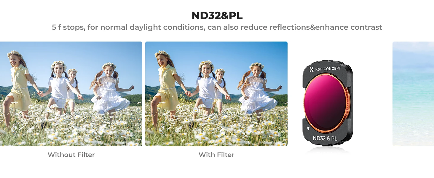 K&F Concept UV CPL ND Filter 6er-Set für DJI OSMO Pocket 4 Pocket 3 2-in-1 ND CPL Filter PL in ND16 ND32 ND64 ND256 für Action-Kamera – Detail 5