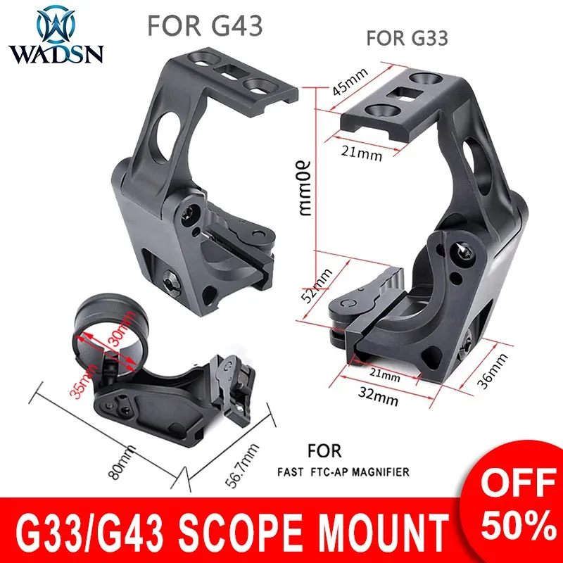 WADSN G33 G43 Foldable Base FAST FTC-AP Magnifie Quick Release CNC Scop Mount Sight Mounts Hunting Accessory Metal