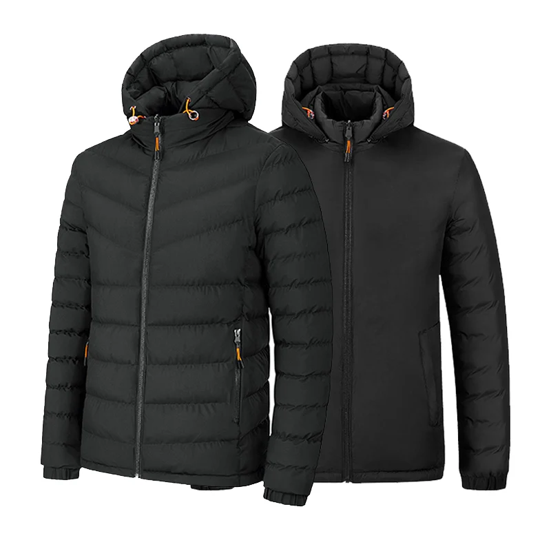 

Men Parka Jackets Winter Solid Quality Hooded Thick Reversible Outdoor Windbreak Waterproof Puffer Padded Cotton Man Coats