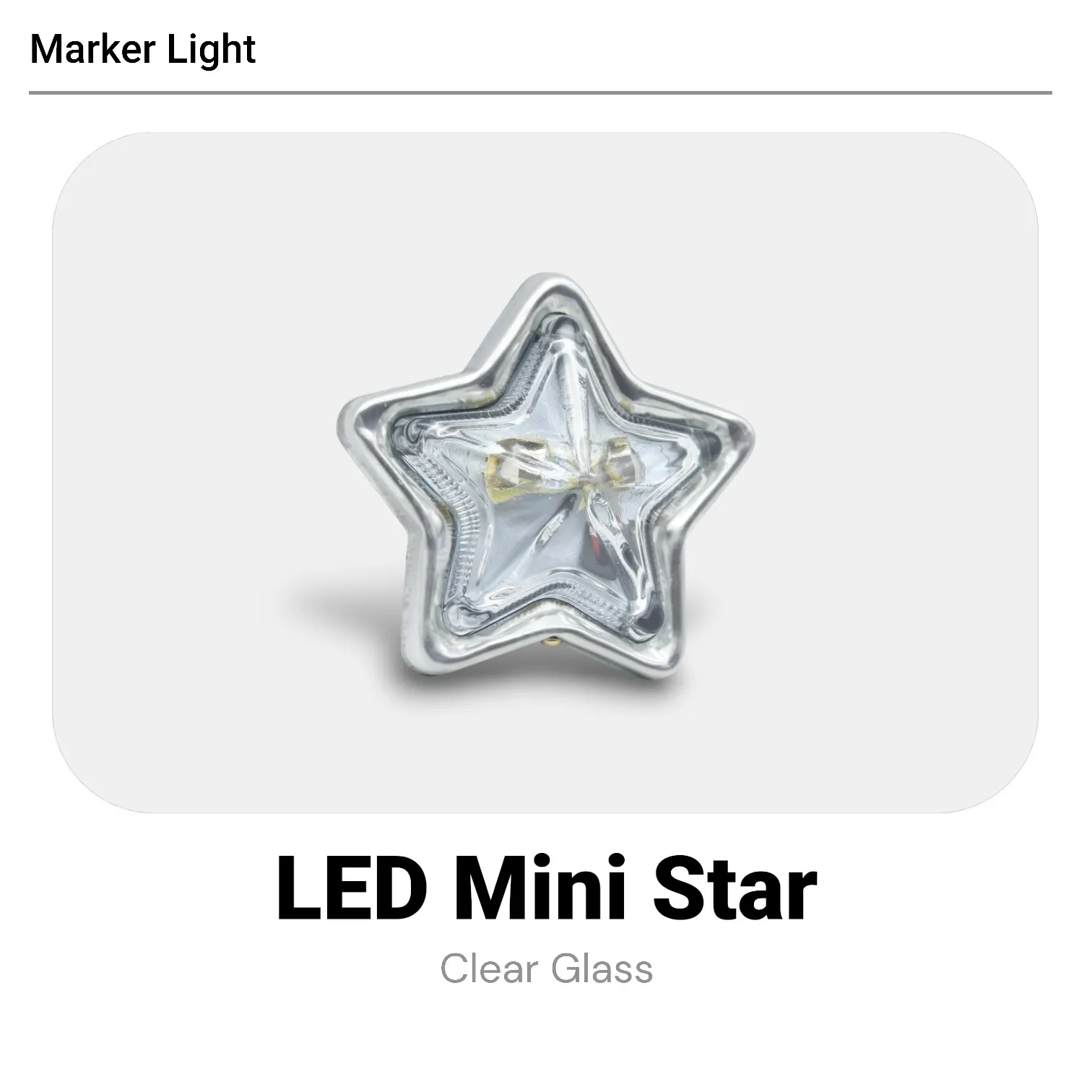 LED Star Clearance Marker Light Truck Trailer 12V-24V Clear Lens