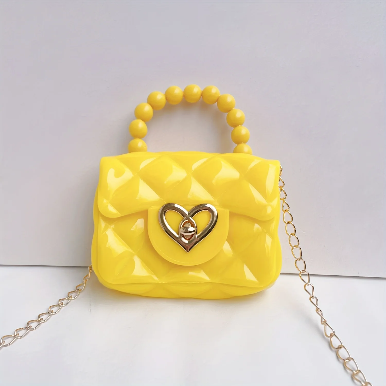 Trendy Girls Jelly Mini Handbag - Candy-Colored with Faux Pearl Chain, Perfect for Casual Outings Canary nest pads Bird perch