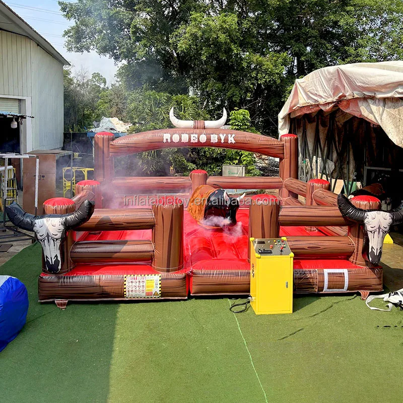 Inflatable Bull Riding Game Machine Equipment Bull Ride Mechanical Rodeo Game Commercial Machine with Control Box for Sale
