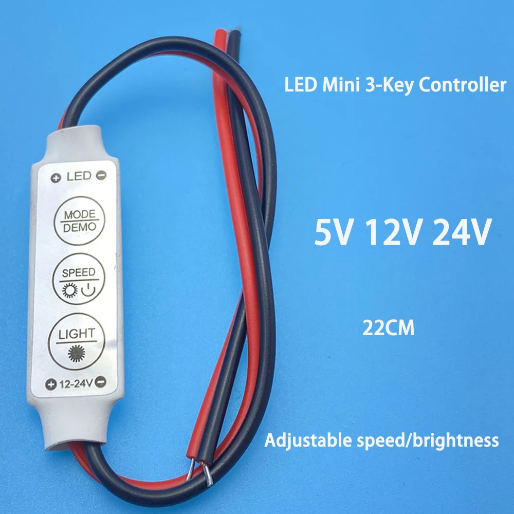 10/5Pcs Mini 12V LED Light Dimming 3 ปุ่มController Dimmer Driverและสวิทช์ 3528 5050 5630 ใหม่ล่าสุดควบคุมLed Strip Light