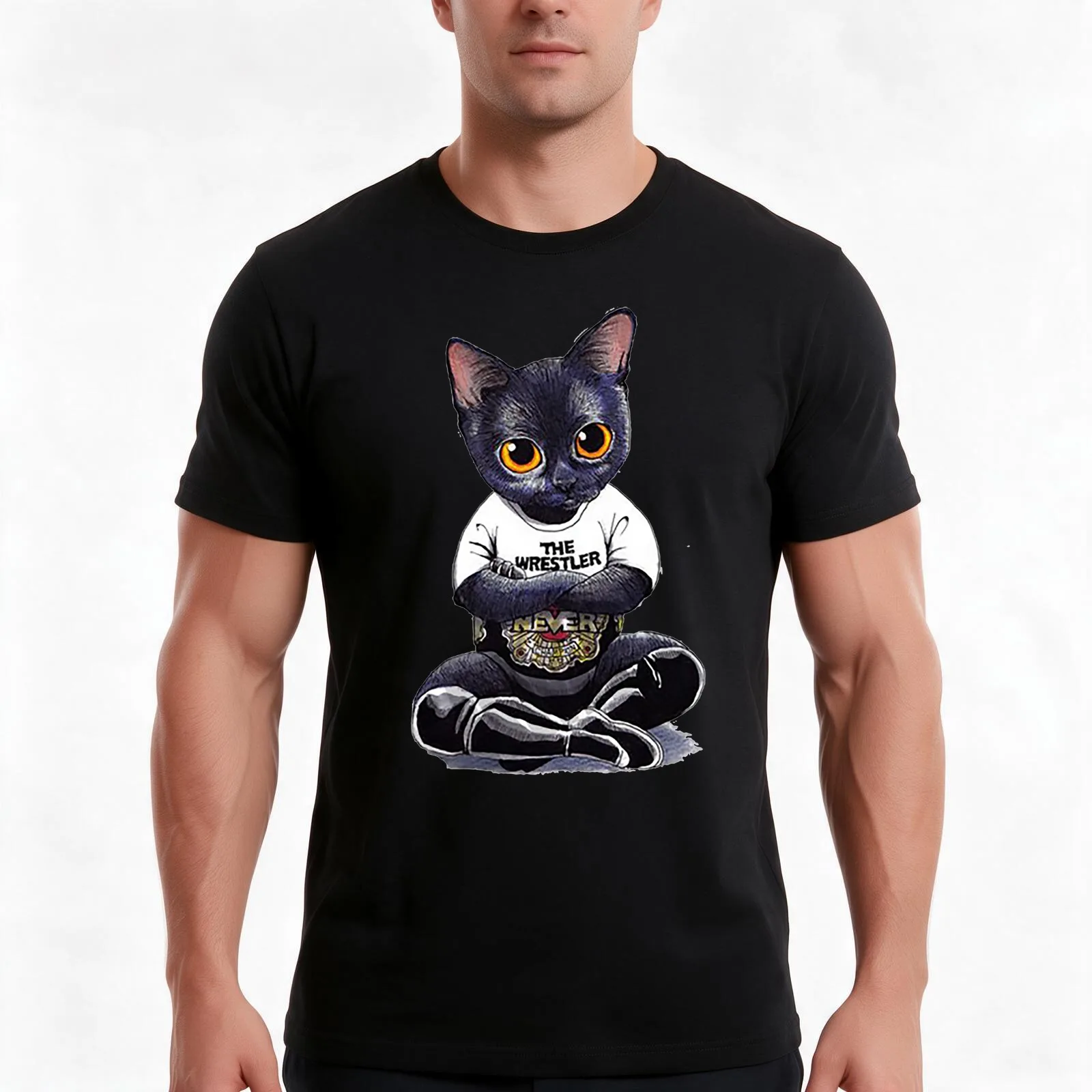 The Wrestler - Kat-Suyori Shibata T-Shirt, Summer Casual Cotton Tee, Oversized Streetwear Tops, Vintage Graphic Print
