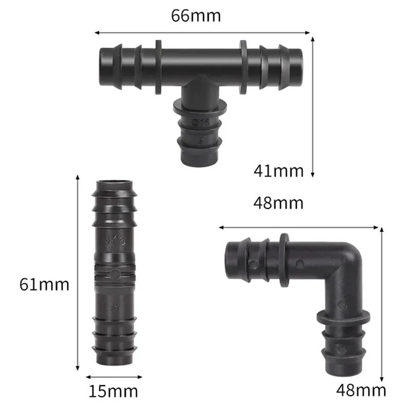 10Pcs 16mm Pipe Joint Garden Water Tube Hose Adapter Connector Drip Irrigation Pipe Repair Accessories Gardening Supplies